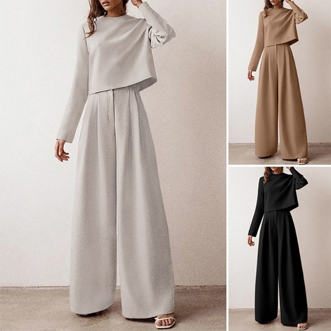 Wearclo | Women's Two-Piece Wide Leg Set