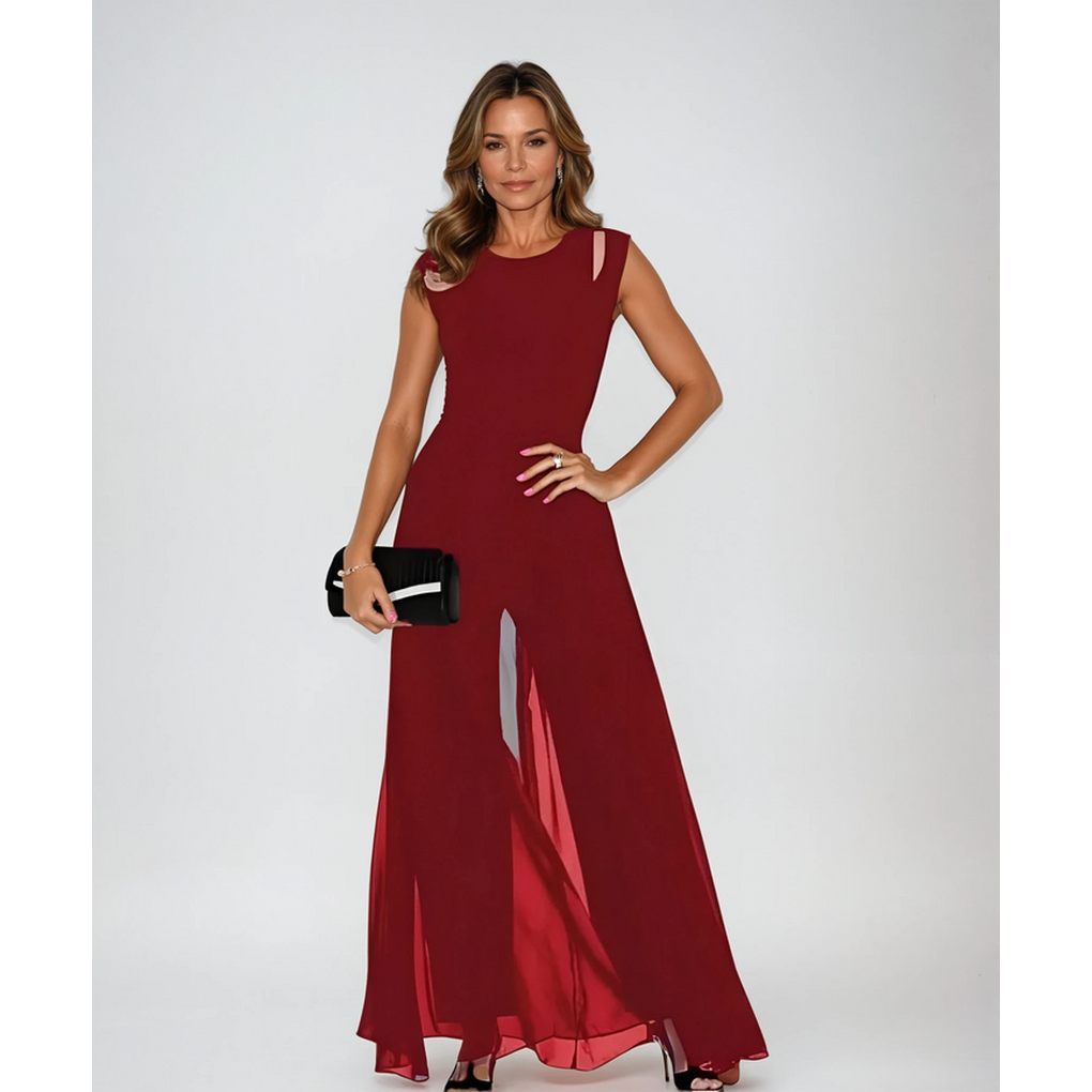 Wearclo | Women's Wide Leg Jumpsuit with Cutout Shoulders