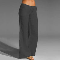 Women's Breezy Linen Drawstring Wide-Leg Pants