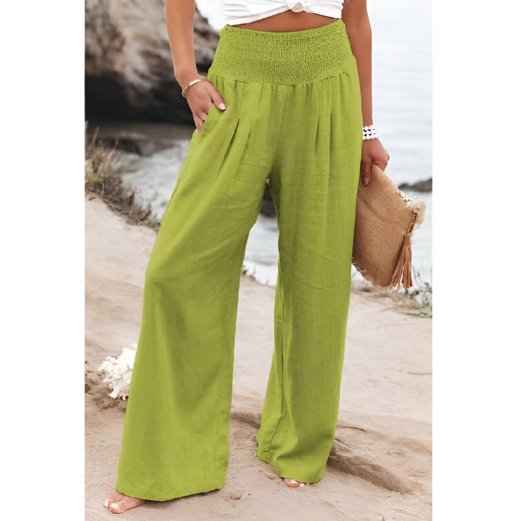 Wearclo | Women's Wide-Leg Smocked Waist Pants