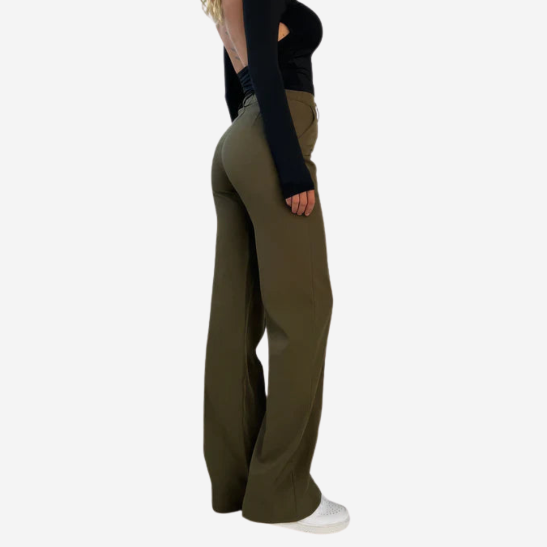 Wearclo | Women's Wide Leg Trousers with Stitch Detail