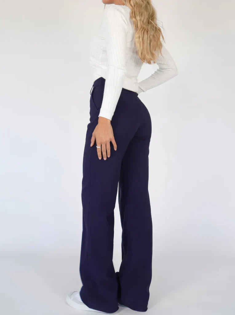 Wearclo | Women's Wide Leg Trousers with Stitch Detail