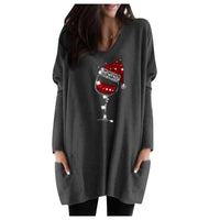 Holiday Wine Glass Hat Top for Women