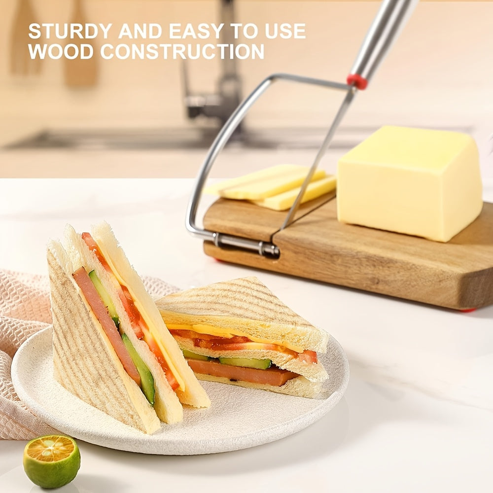 Wire Cheese Slicer with Board Base for Even Slices