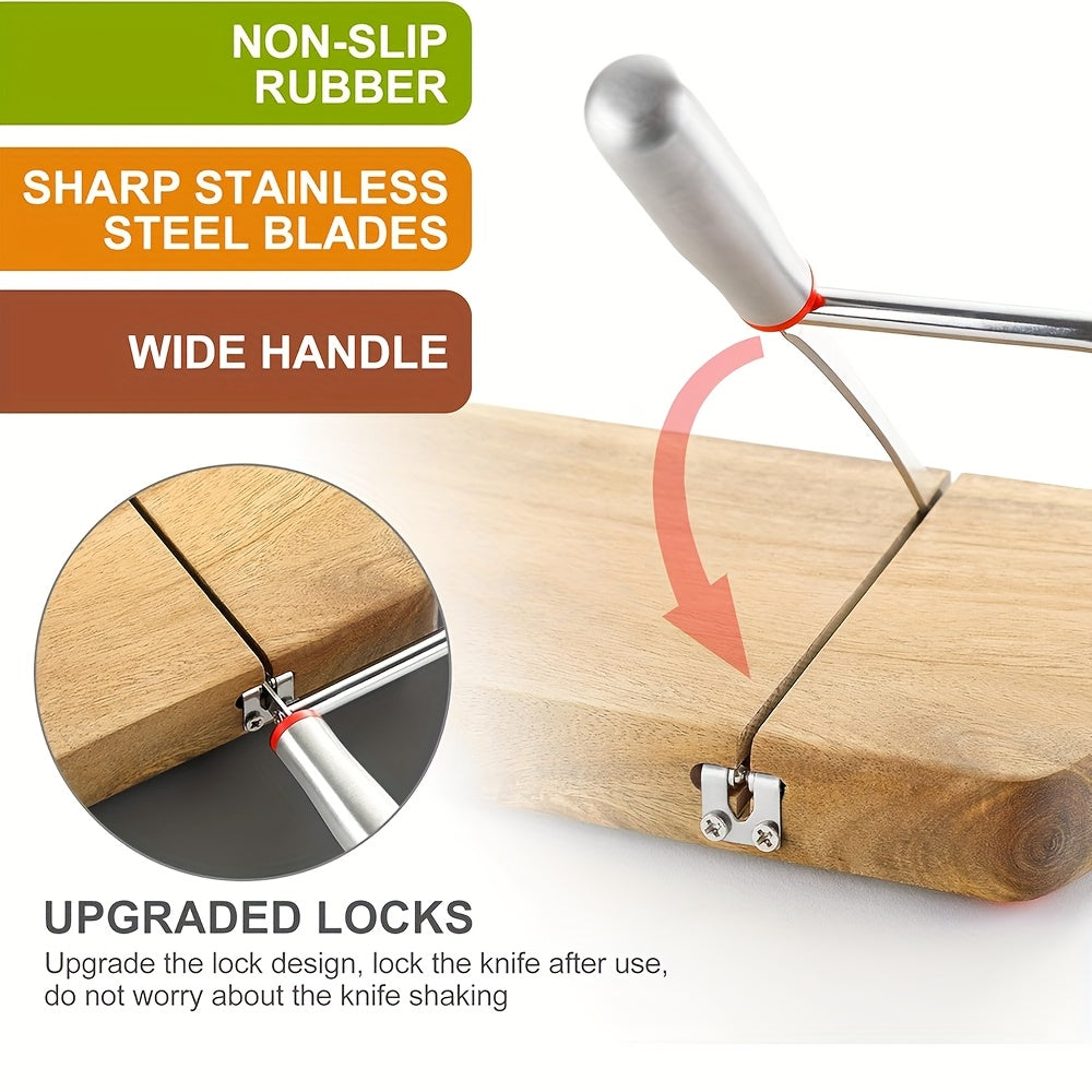 Wire Cheese Slicer with Board Base for Even Slices