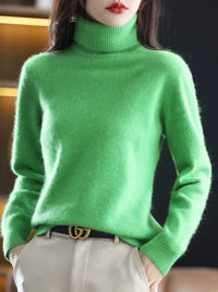 Pure Cashmere Turtle Neck Sweater - Women's Slim Knit