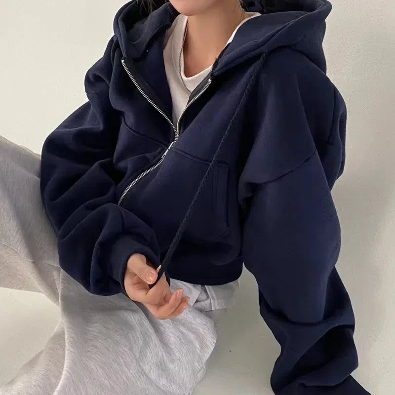 Women's Casual Winter Zip-Up Hoodie