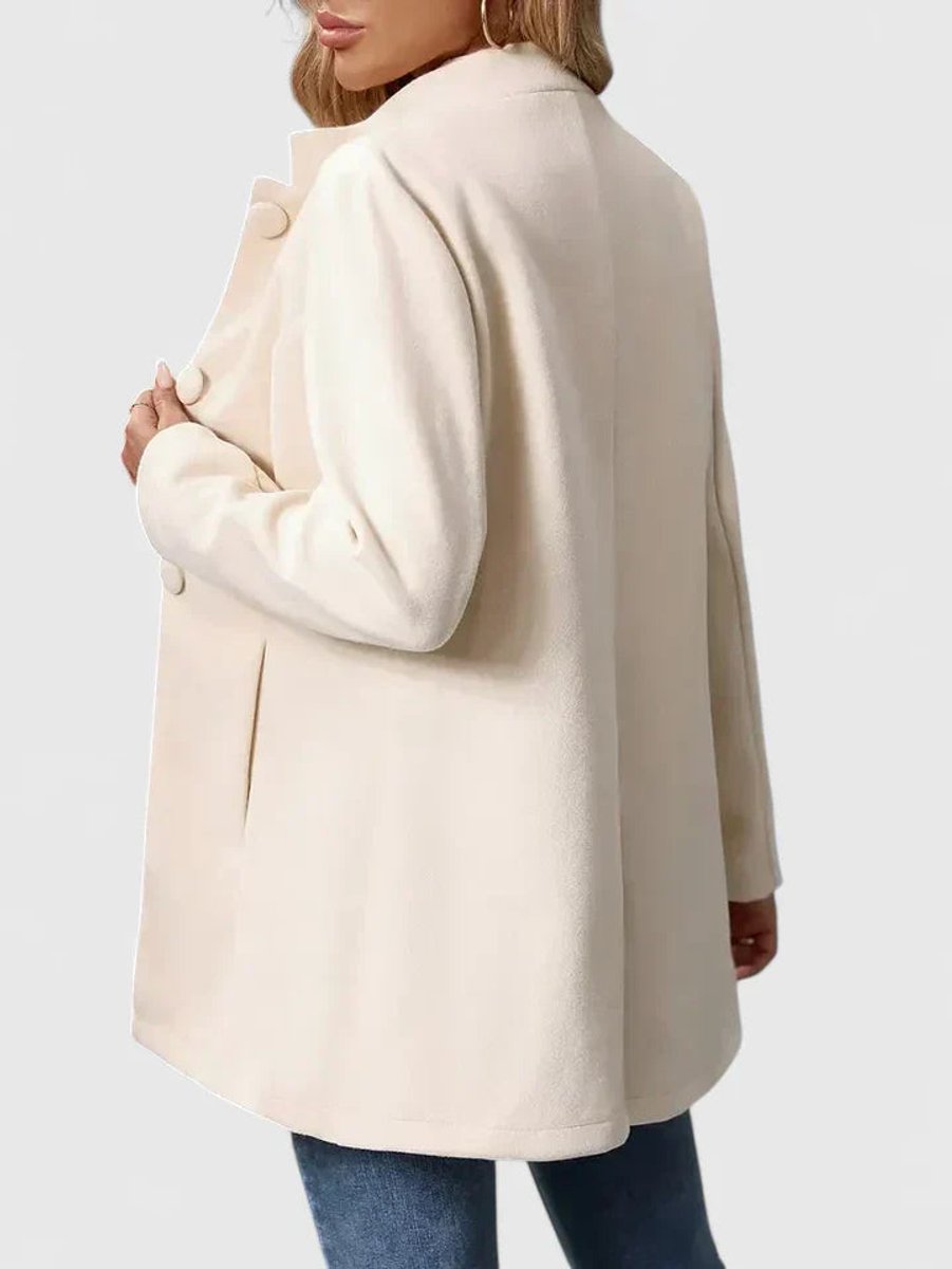Women's Elegant Stand-Collar Button-Front Blazer Coat