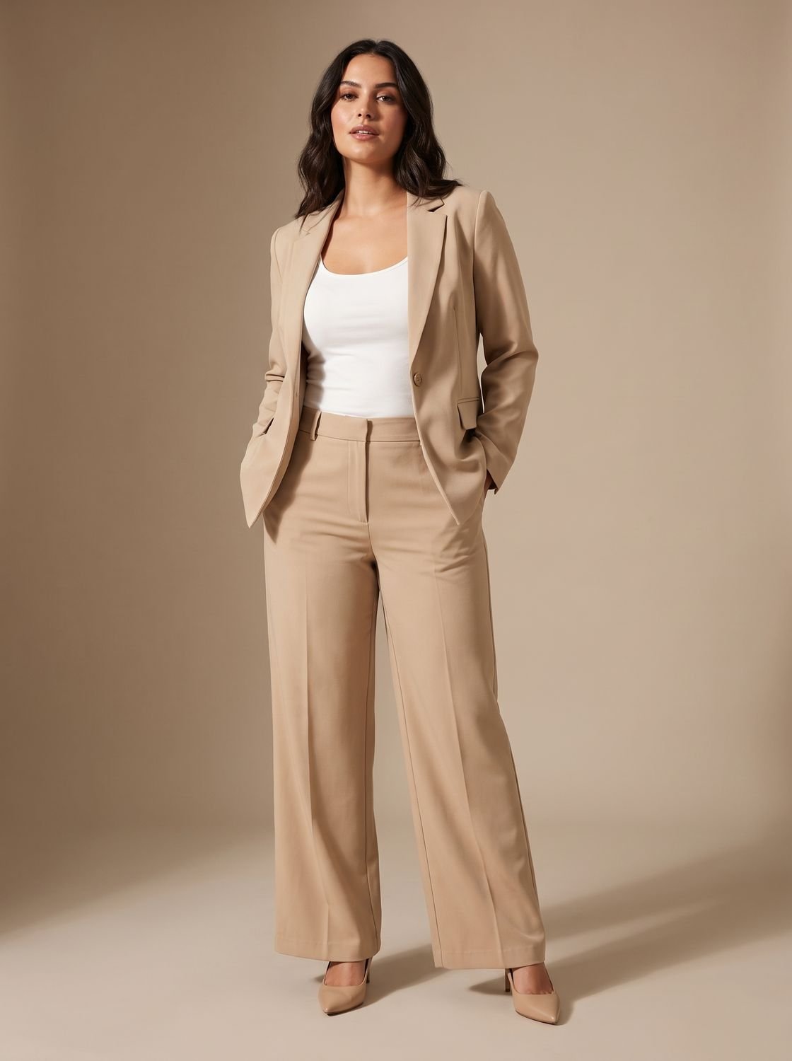 Women's Elegant Two-Piece Blazer Pant Suit