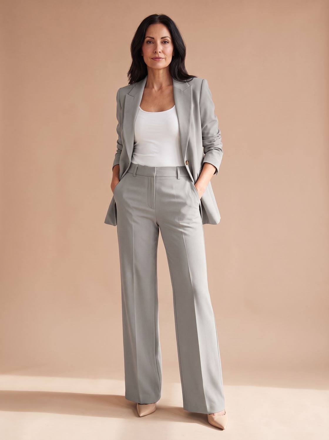 Women's Elegant Two-Piece Blazer Pant Suit
