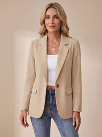 Women's Formal Structured Single-Button Office Blazer