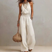 Women's Halter Neck Wide-Leg Jumpsuit