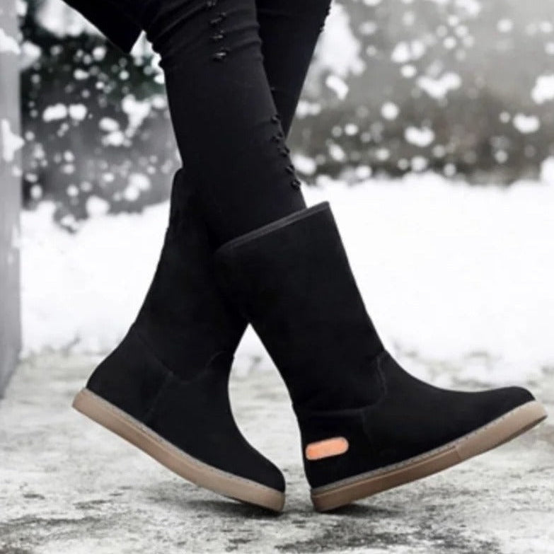 Women's High Boots with Warm Lining and Windproof Design