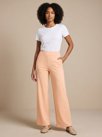 Women's High-Waist Wide-Leg Stretch Pants with Pockets
