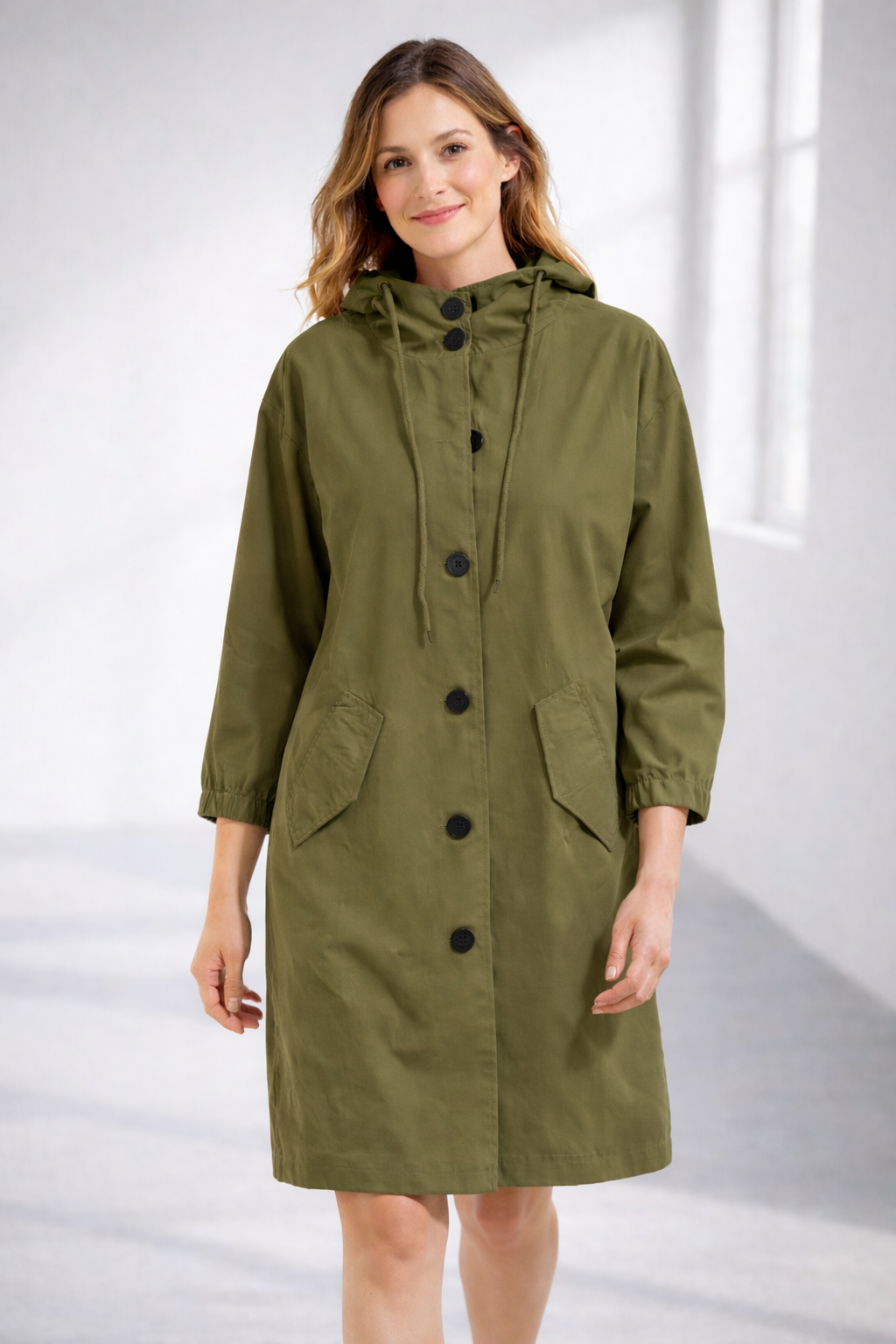 Women's Hooded Jacket in Medium Length
