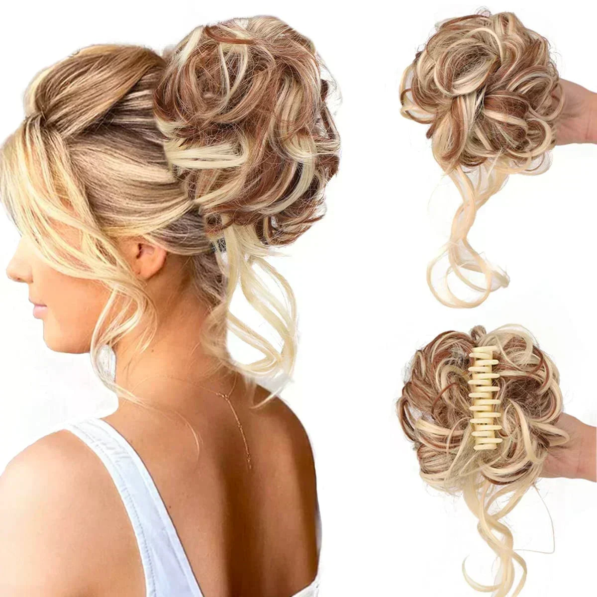 Women's Instant Messy Bun Hair Clip with Voluminous Curls