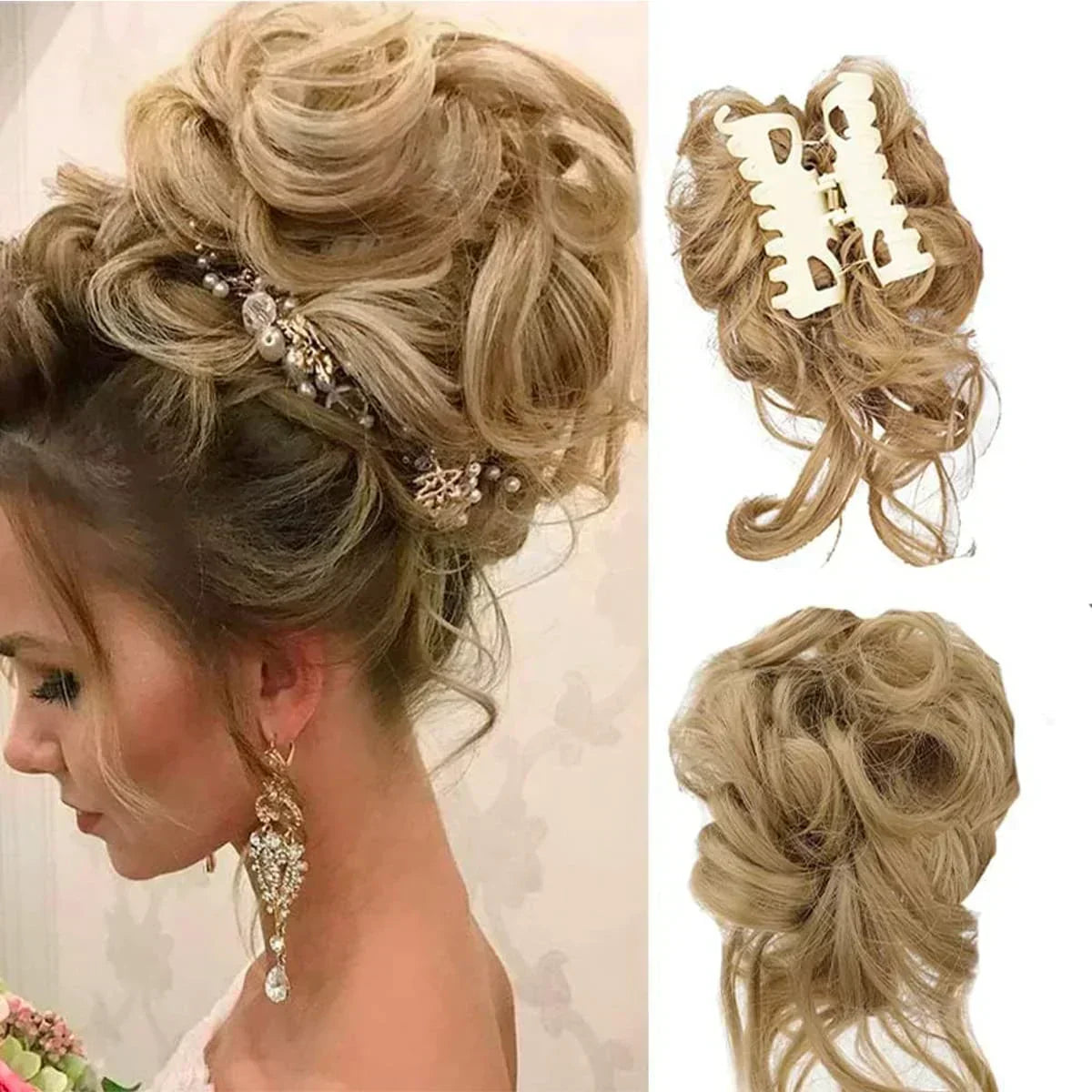 Women's Instant Messy Bun Hair Clip with Voluminous Curls
