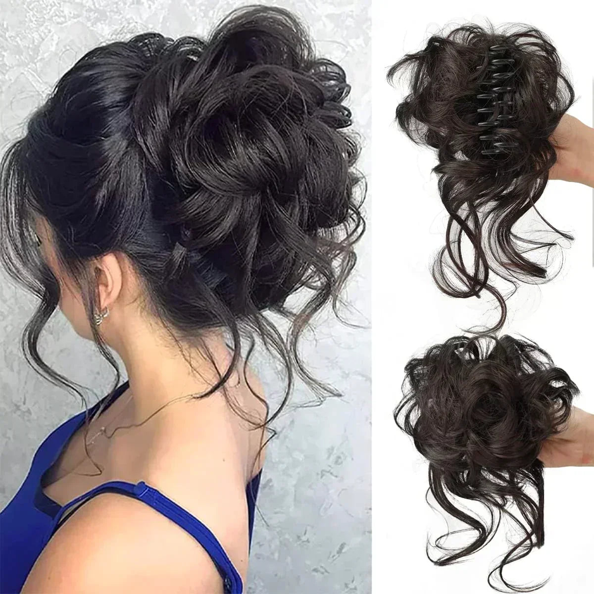 Women's Instant Messy Bun Hair Clip with Voluminous Curls