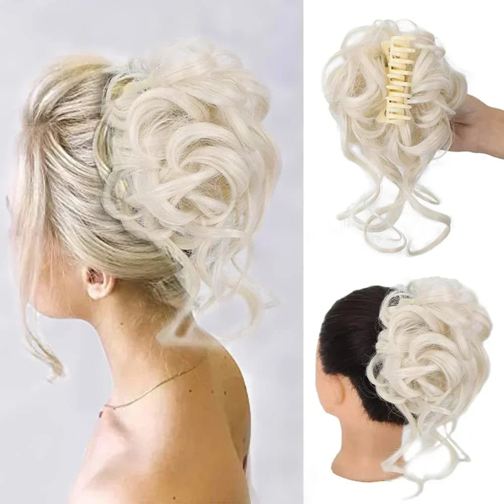 Women's Instant Messy Bun Hair Clip with Voluminous Curls