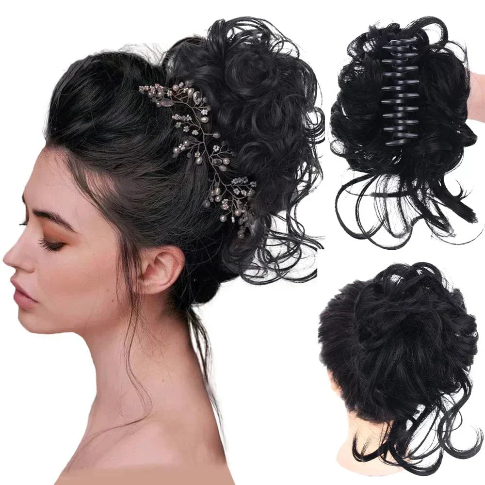 Women's Instant Messy Bun Hair Clip with Voluminous Curls