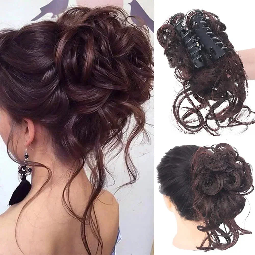 Women's Instant Messy Bun Hair Clip with Voluminous Curls
