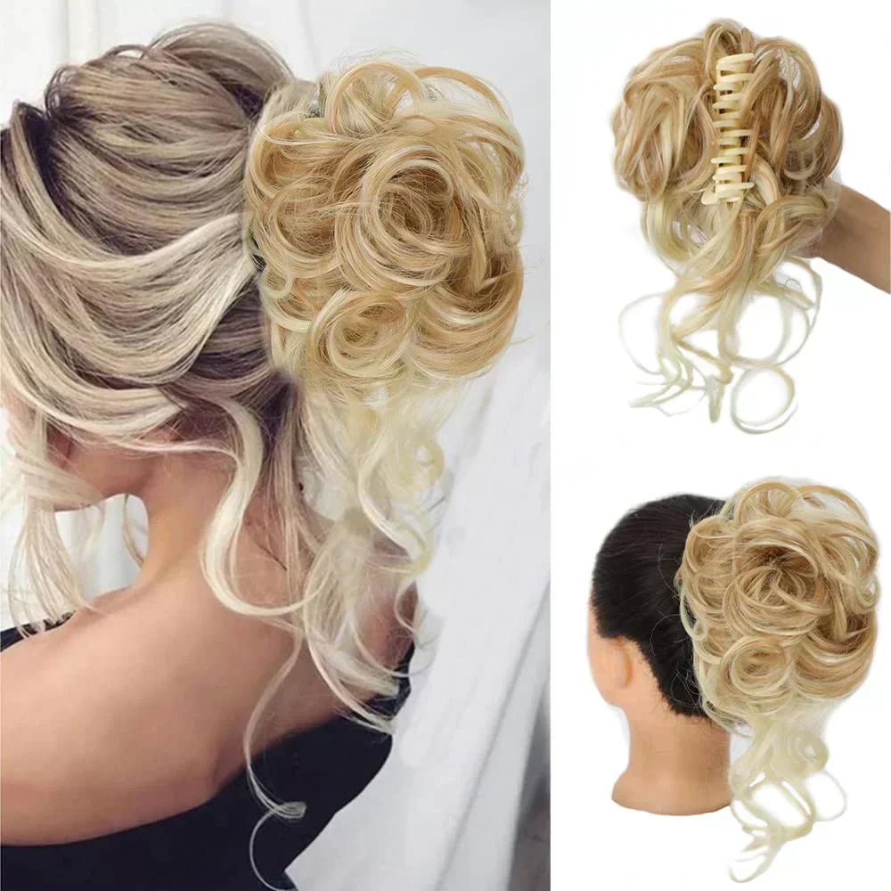 Women's Instant Messy Bun Hair Clip with Voluminous Curls