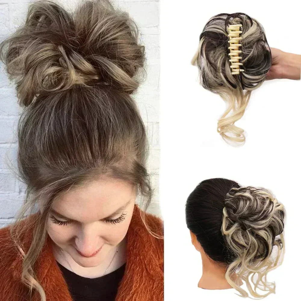 Women's Instant Messy Bun Hair Clip with Voluminous Curls