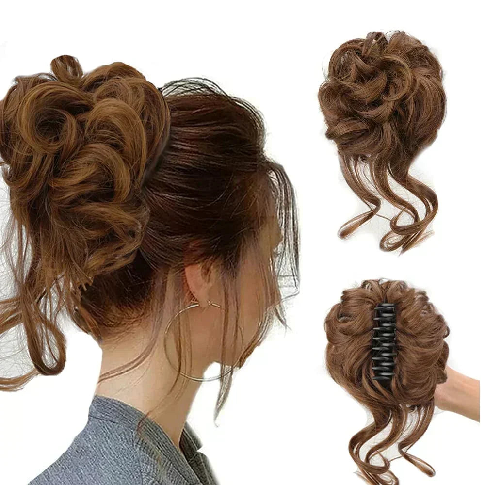 Women's Instant Messy Bun Hair Clip with Voluminous Curls