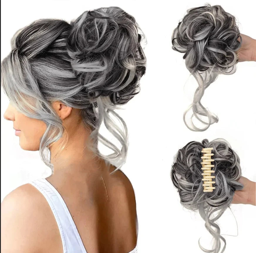 Women's Instant Messy Bun Hair Clip with Voluminous Curls