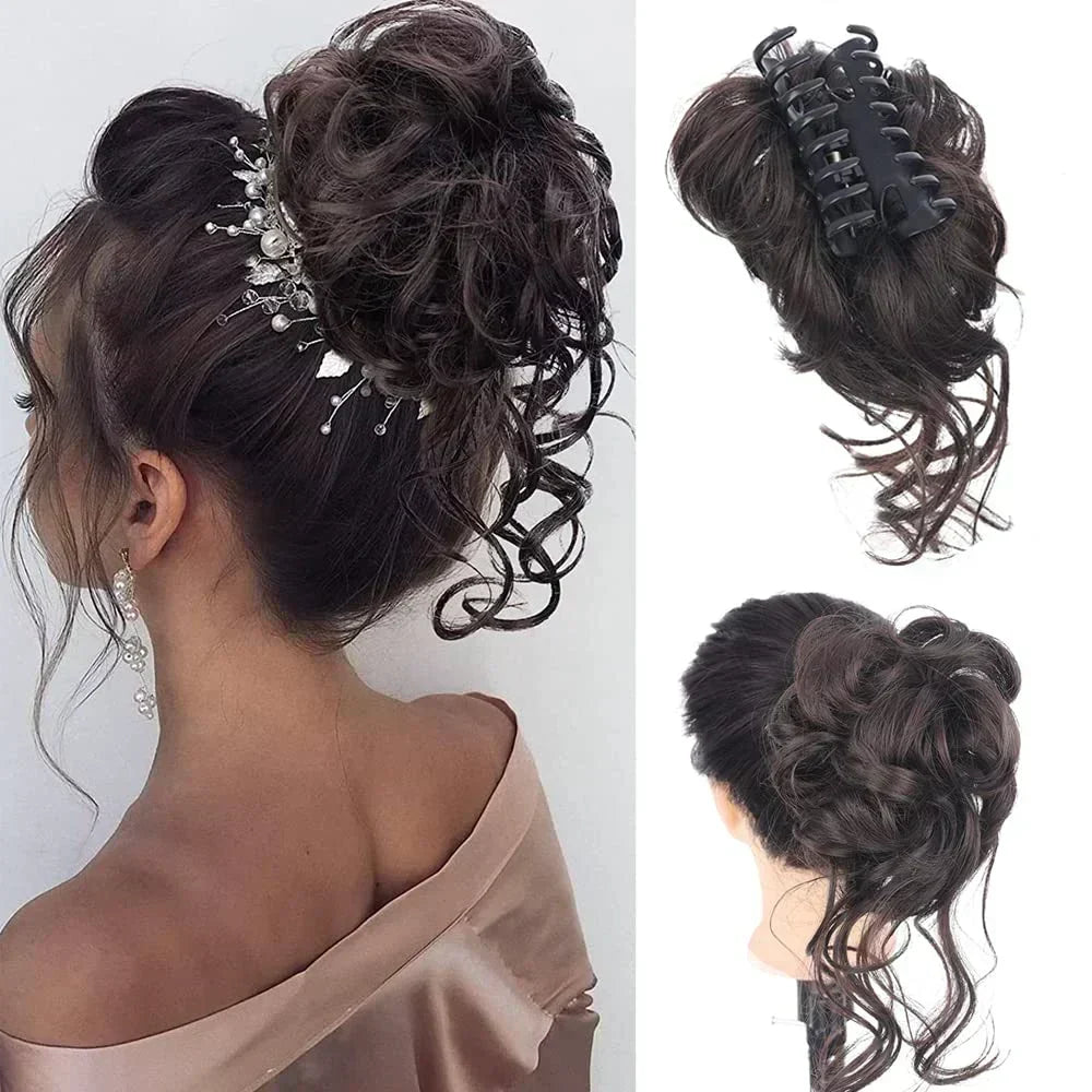 Women's Instant Messy Bun Hair Clip with Voluminous Curls