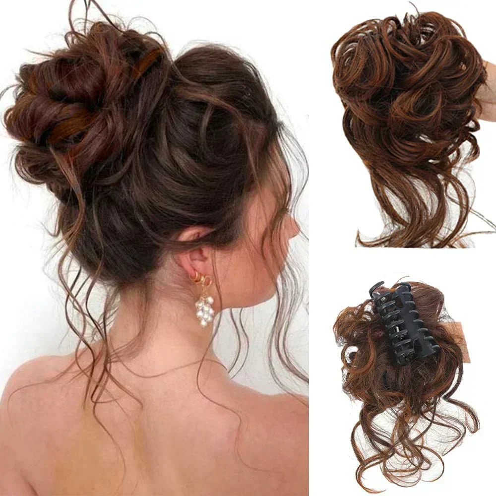 Women's Instant Messy Bun Hair Clip with Voluminous Curls