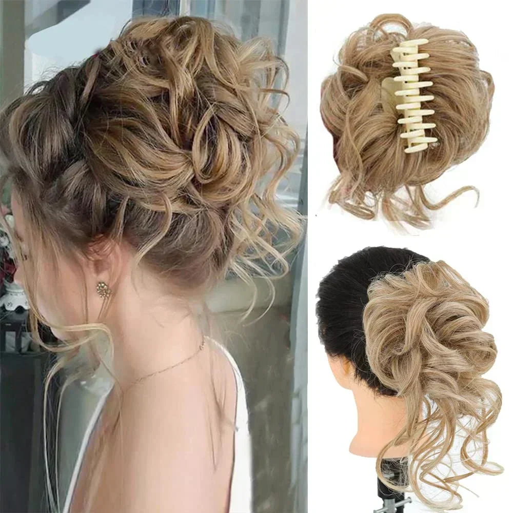 Women's Instant Messy Bun Hair Clip with Voluminous Curls