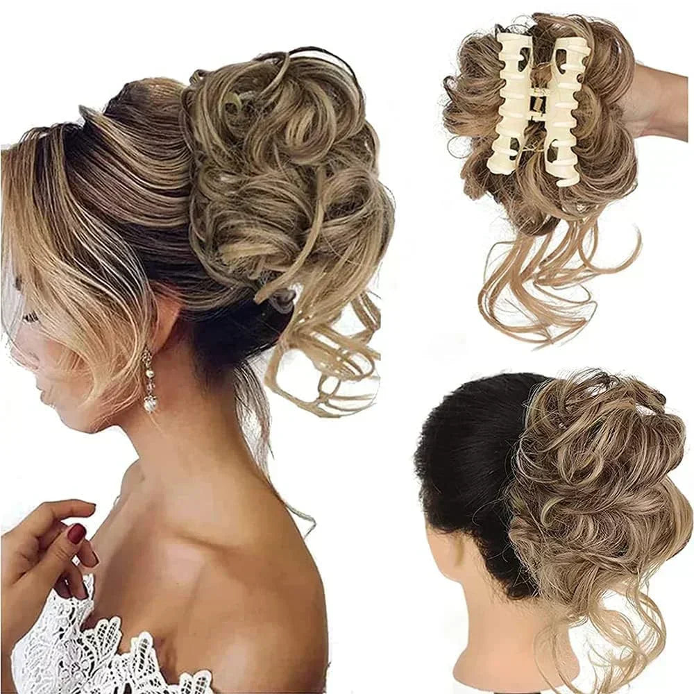 Women's Instant Messy Bun Hair Clip with Voluminous Curls