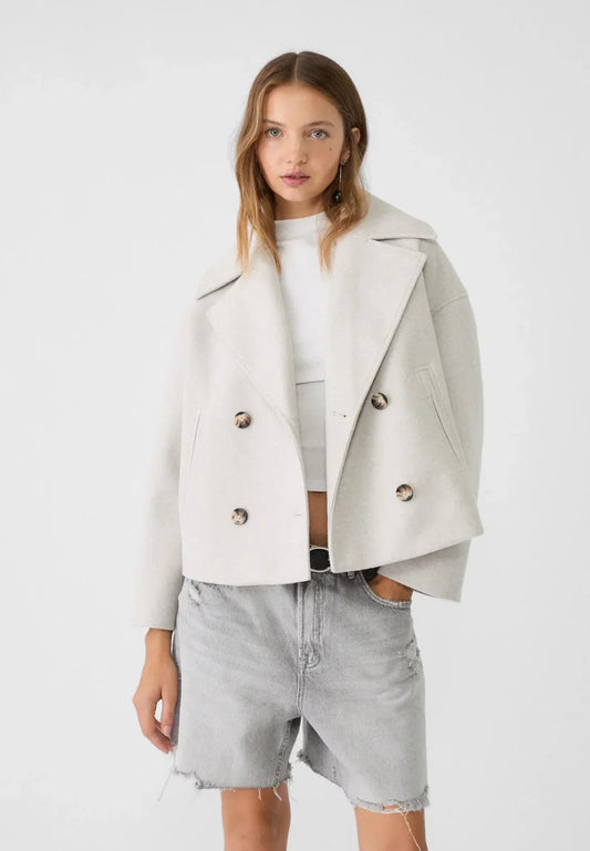 Women's Jacket with Short Cut & Double Breasted | Wearclo