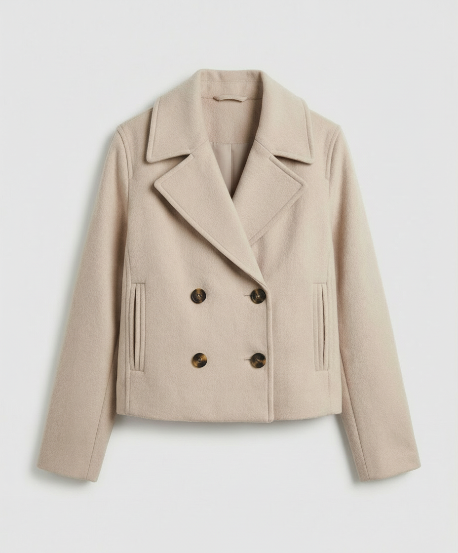 Women's Jacket with Short Cut & Double Breasted | Wearclo