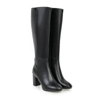Women's Knee-High Heeled Boots with Stylish Silhouette