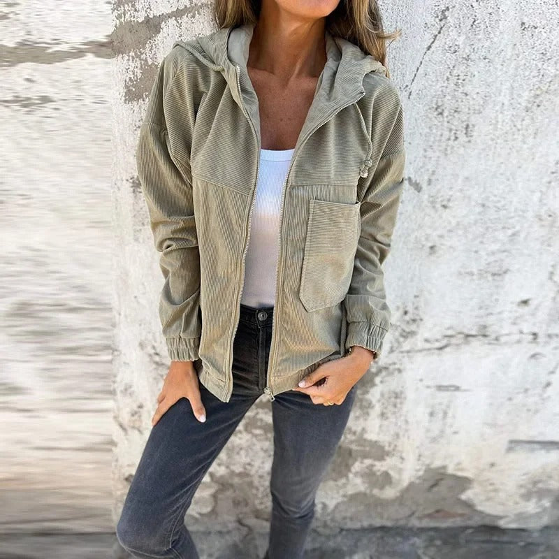 Women's Lightweight and Stylish Zip-Up Hooded Jacket