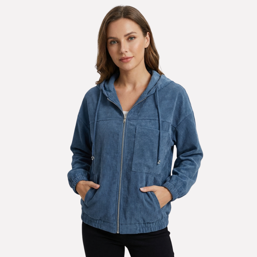 Women's Lightweight and Stylish Zip-Up Hooded Jacket