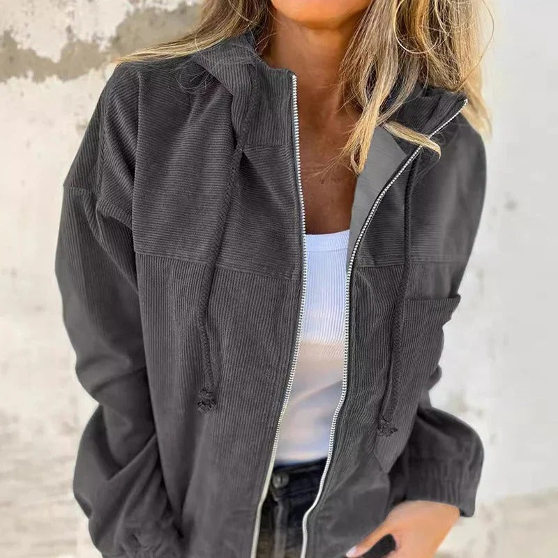 Women's Lightweight and Stylish Zip-Up Hooded Jacket