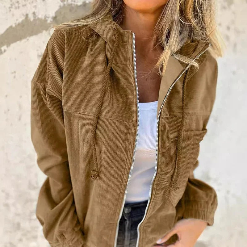Women's Lightweight and Stylish Zip-Up Hooded Jacket