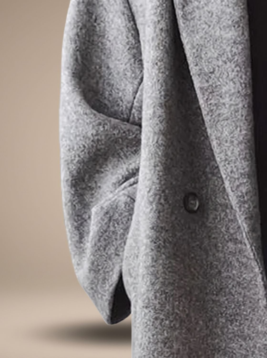Women's Long Relaxed Double-Breasted Tailored Winter Coat