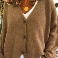 Women's Loose-Fit V-Neck Button-Front Knit Cardigan