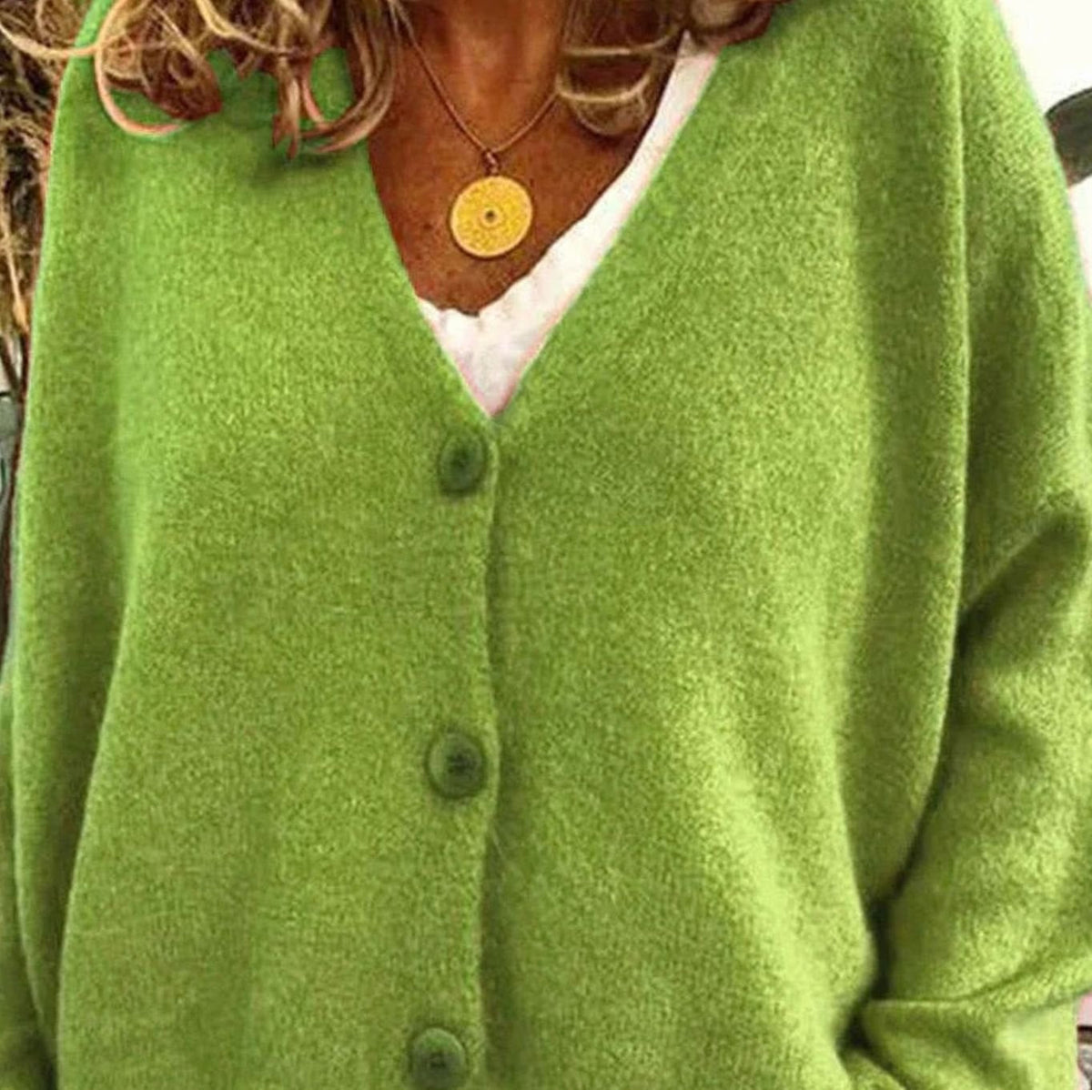 Women's Loose-Fit V-Neck Button-Front Knit Cardigan