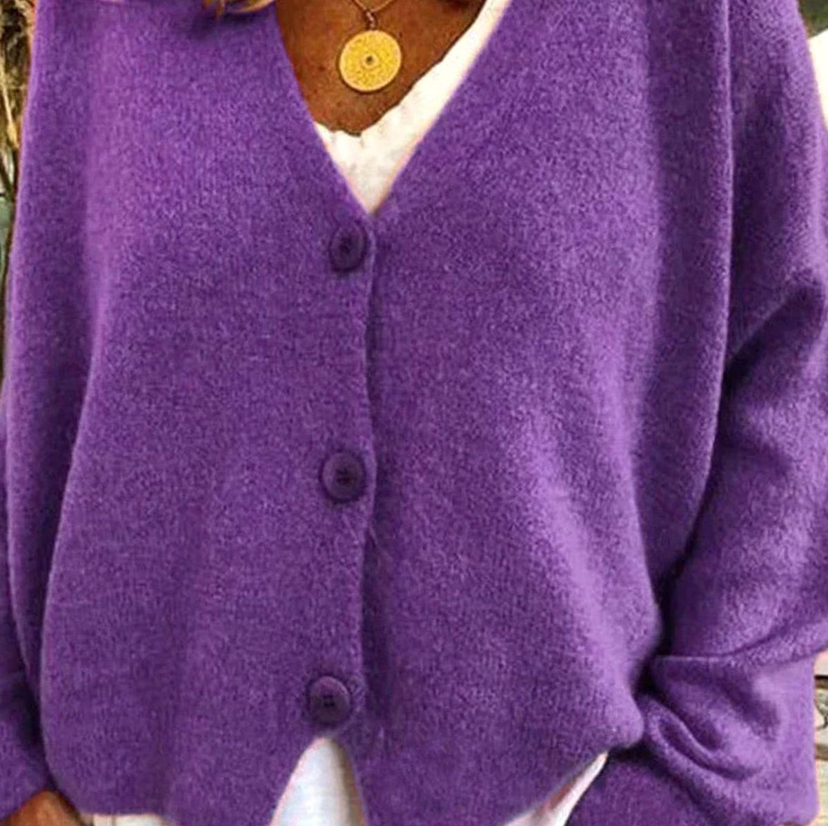 Women's Loose-Fit V-Neck Button-Front Knit Cardigan