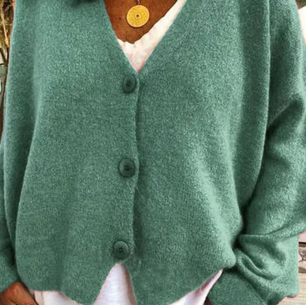 Women's Loose-Fit V-Neck Button-Front Knit Cardigan