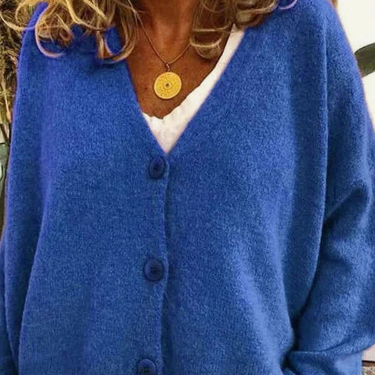 Women's Loose-Fit V-Neck Button-Front Knit Cardigan