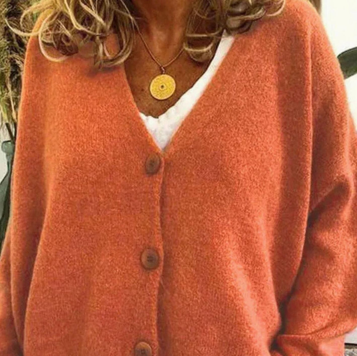 Women's Loose-Fit V-Neck Button-Front Knit Cardigan