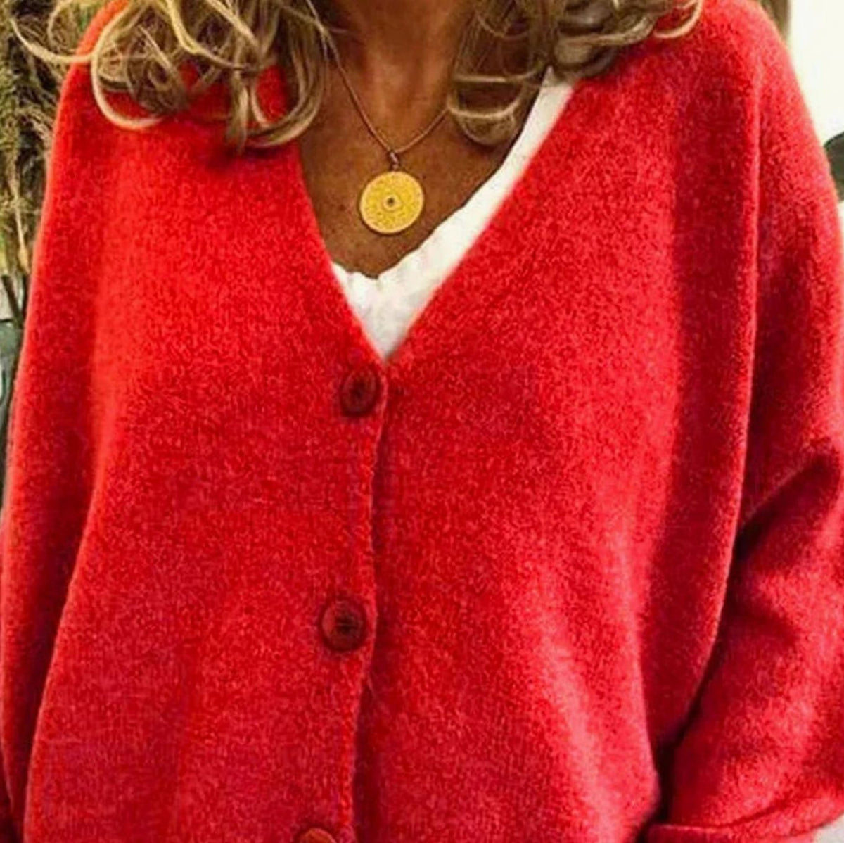 Women's Loose-Fit V-Neck Button-Front Knit Cardigan