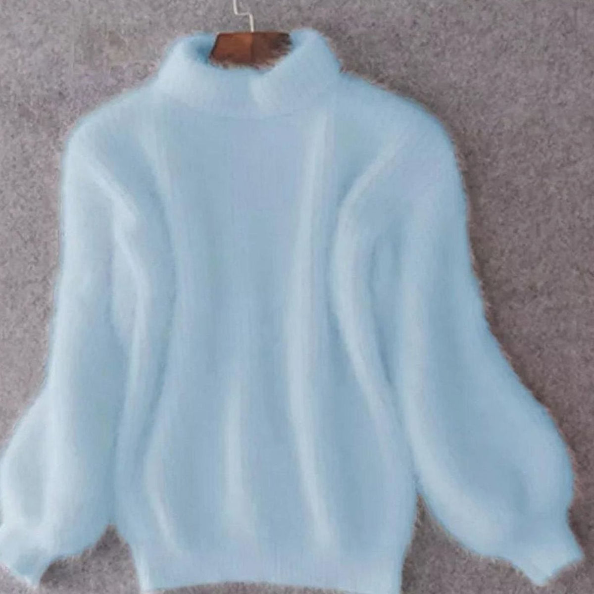 Women's Loose-Knit Fuzzy Angora Turtleneck Sweater