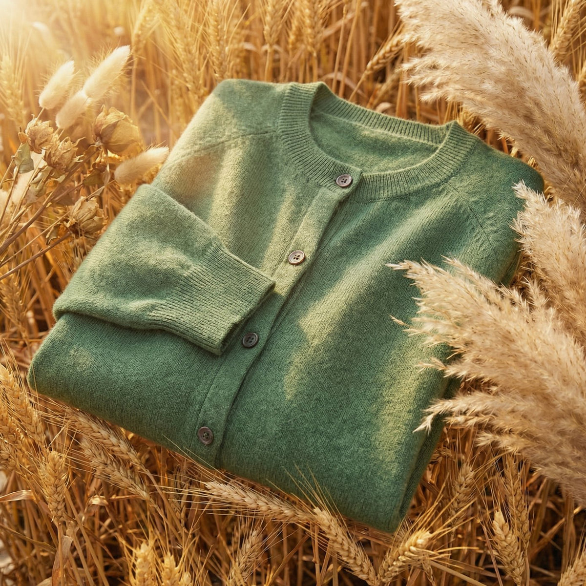 Women's Merino Wool Long-Sleeve Button-Up Cardigan